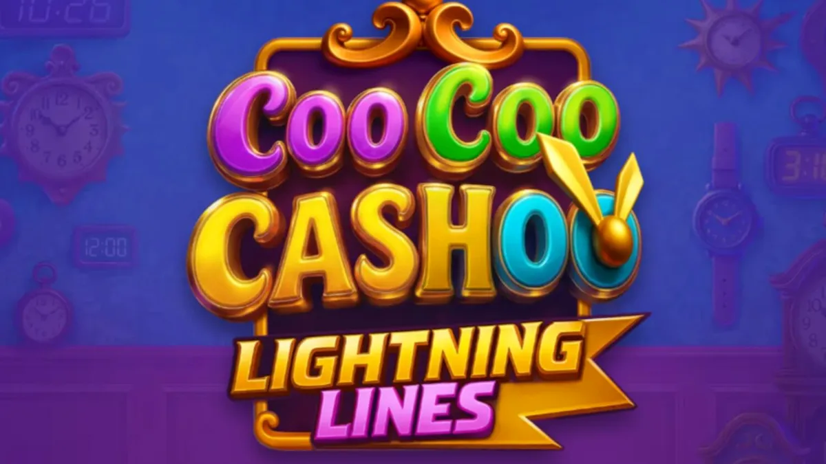 Tampilan visual mesin slot Coo Coo Cashoo dengan tema toko jam antik